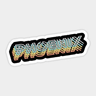 Phoenix Retro Typography Faded Style Sticker